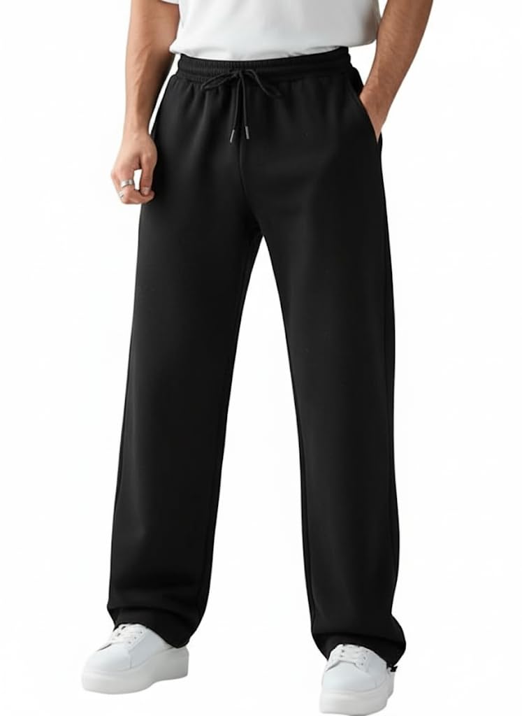 Men's Premium Cotton Baggy Track Pants | Relaxed Oversized Fit | Elastic Waist | 2 Side Pocket Baggy Street Wear (Pack of 2) - Achord Store