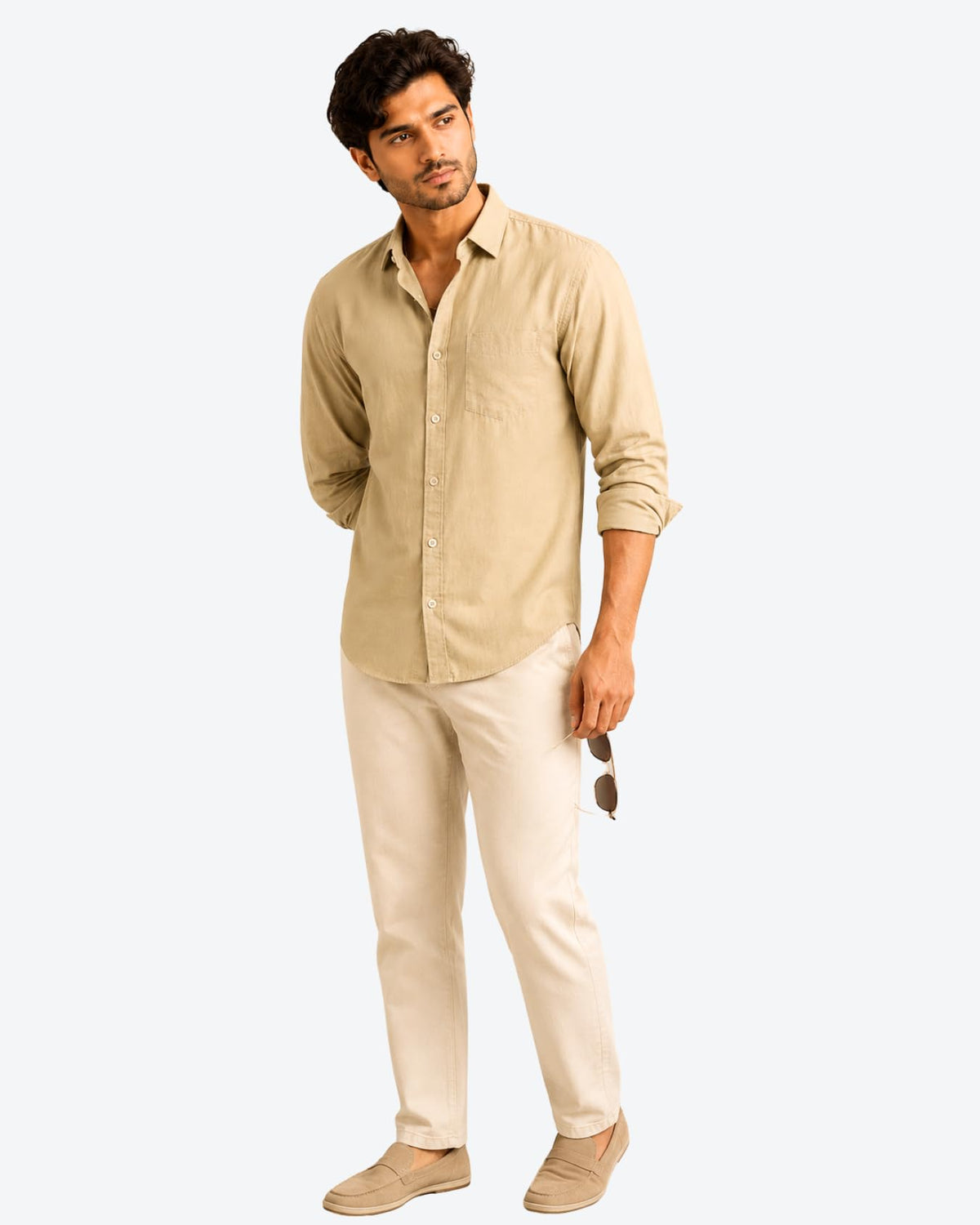 Men's Solid Linen Casual Shirt | Regular Fit | Breathable | Full Sleeve - Achord Store