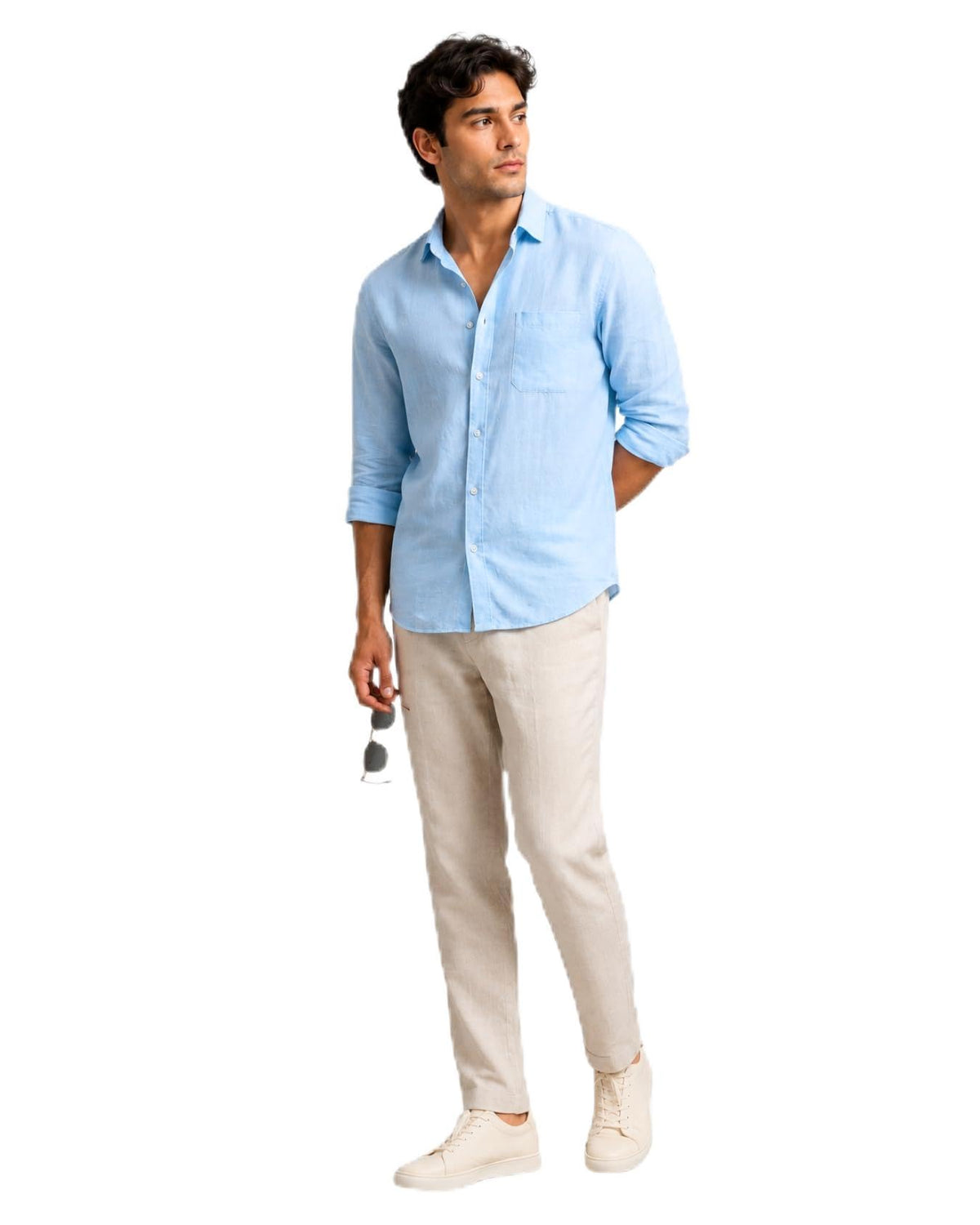 Men's Solid Linen Casual Shirt | Regular Fit | Breathable | Full Sleeve - Achord Store
