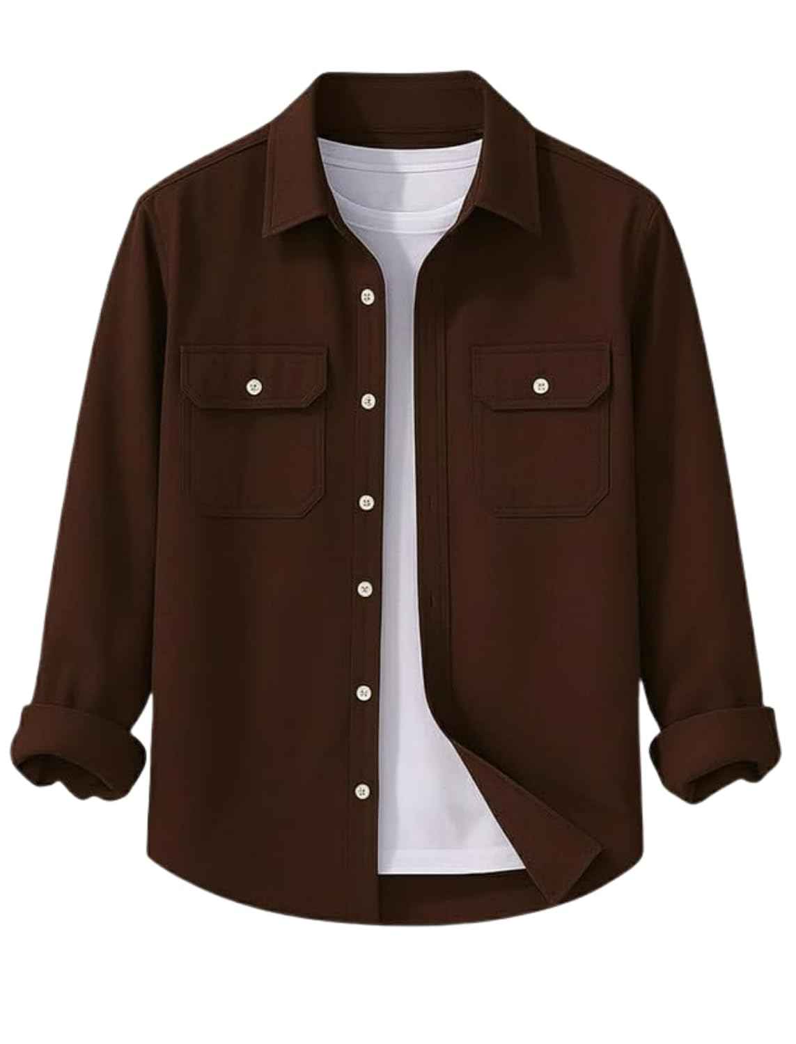Men’s Stylish Cotton Blend Casual Shirt | Full Sleeve Button-Down Shirt with Dual Flap Pockets | Comfortable Breathable Fabric | Perfect for Casual Office and Outing Wear - Achord Store