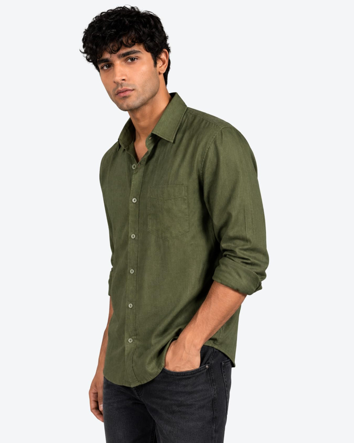 Men's Solid Linen Casual Shirt | Regular Fit | Breathable | Full Sleeve - Achord Store