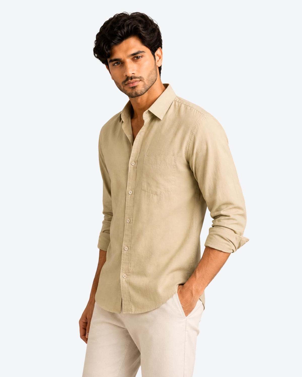 Men's Solid Linen Casual Shirt | Regular Fit | Breathable | Full Sleeve - Achord Store