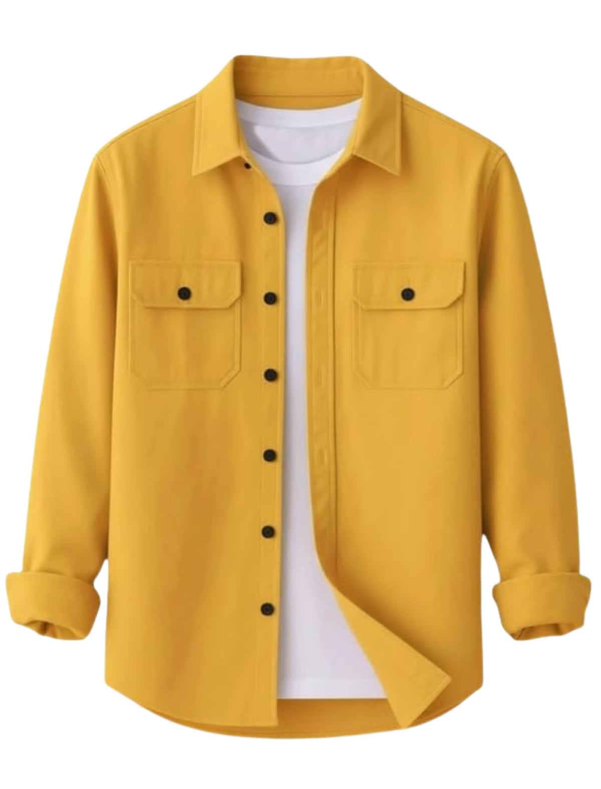 Men’s Stylish Cotton Blend Casual Shirt | Full Sleeve Button-Down Shirt with Dual Flap Pockets | Comfortable Breathable Fabric | Perfect for Casual Office and Outing Wear - Achord Store