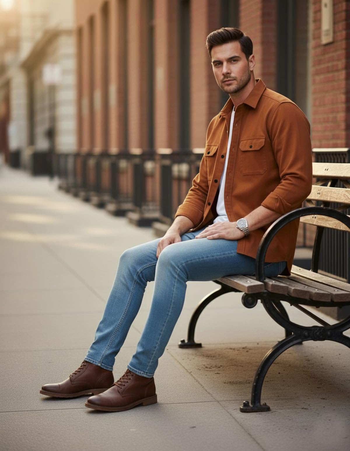 Men’s Stylish Cotton Blend Casual Shirt | Full Sleeve Button-Down Shirt with Dual Flap Pockets | Comfortable Breathable Fabric | Perfect for Casual Office and Outing Wear - Achord Store