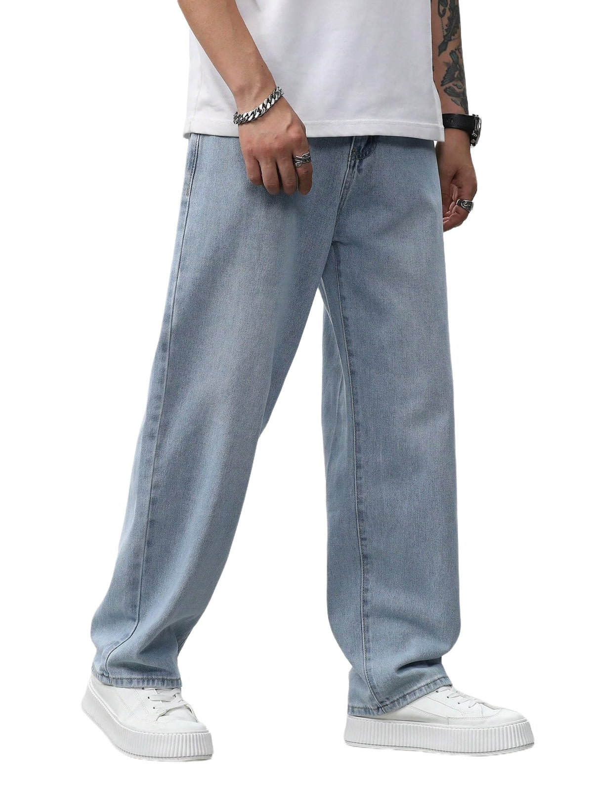 Jeans for Men | Denim Jeans | Relaxed Fit | Baggy Style | Wide Leg | Streetwear | Casual Wear | Everyday Comfort (U-20-21) - Achord Store