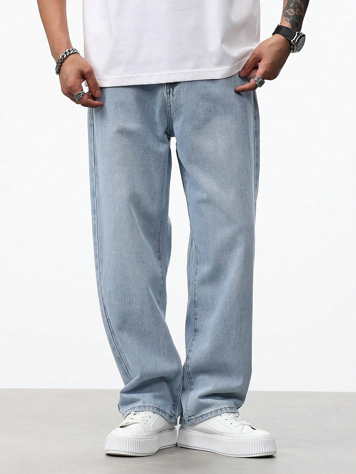 Jeans for Men | Denim Jeans | Relaxed Fit | Baggy Style | Wide Leg | Streetwear | Casual Wear | Everyday Comfort (U-20-21) - Achord Store