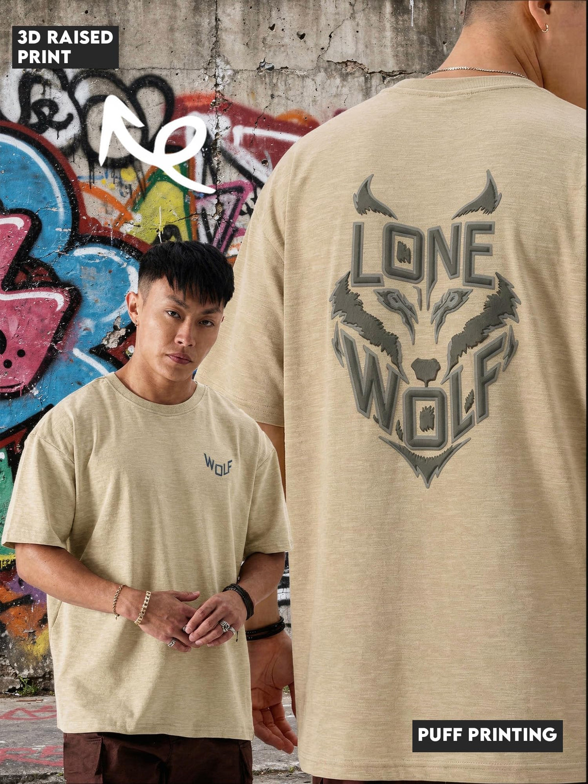 Mens Premium Branded Oversized Acid Wash T Shirt for Men 240 GSM Acid Wash Down Shoulder Graphic Printed Round Neck Oversize Fit Casual - Achord Store