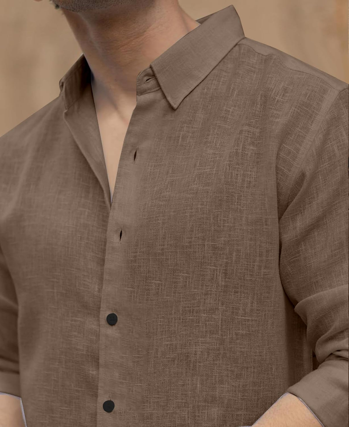 Men's Shirt Regular Fit Solid Pattern Linen Cotton with Long Sleeve Collared Neck Standard Length and Button Down Closure Type | Mens Casual Shirts | Man's Formal Shirts - Achord Store