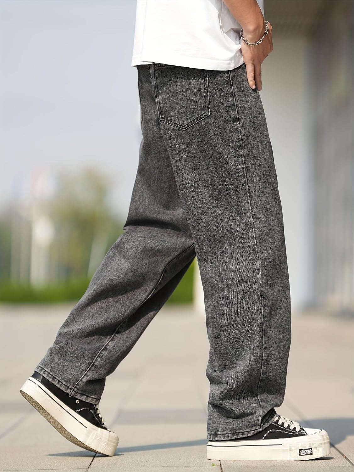 Jeans for Men | Denim Jeans | Relaxed Fit | Baggy Style | Wide Leg | Streetwear | Casual Wear | Everyday Comfort (U-20-21) - Achord Store