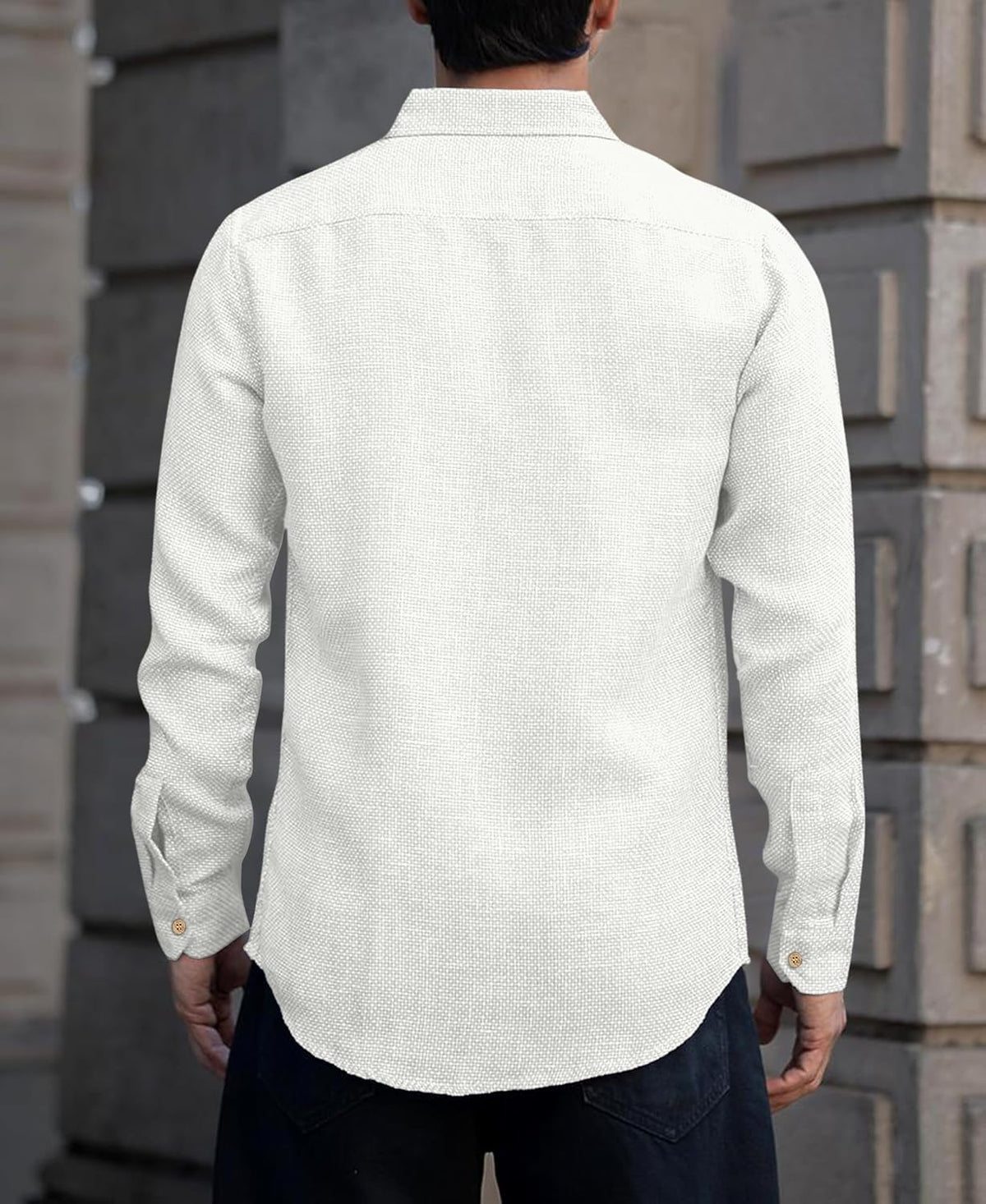 Men's Shirt Regular Fit Solid Pattern Linen Cotton with Long Sleeve Collared Neck Standard Length and Button Down Closure Type | Mens Casual Shirts | Man's Formal Shirts - Achord Store