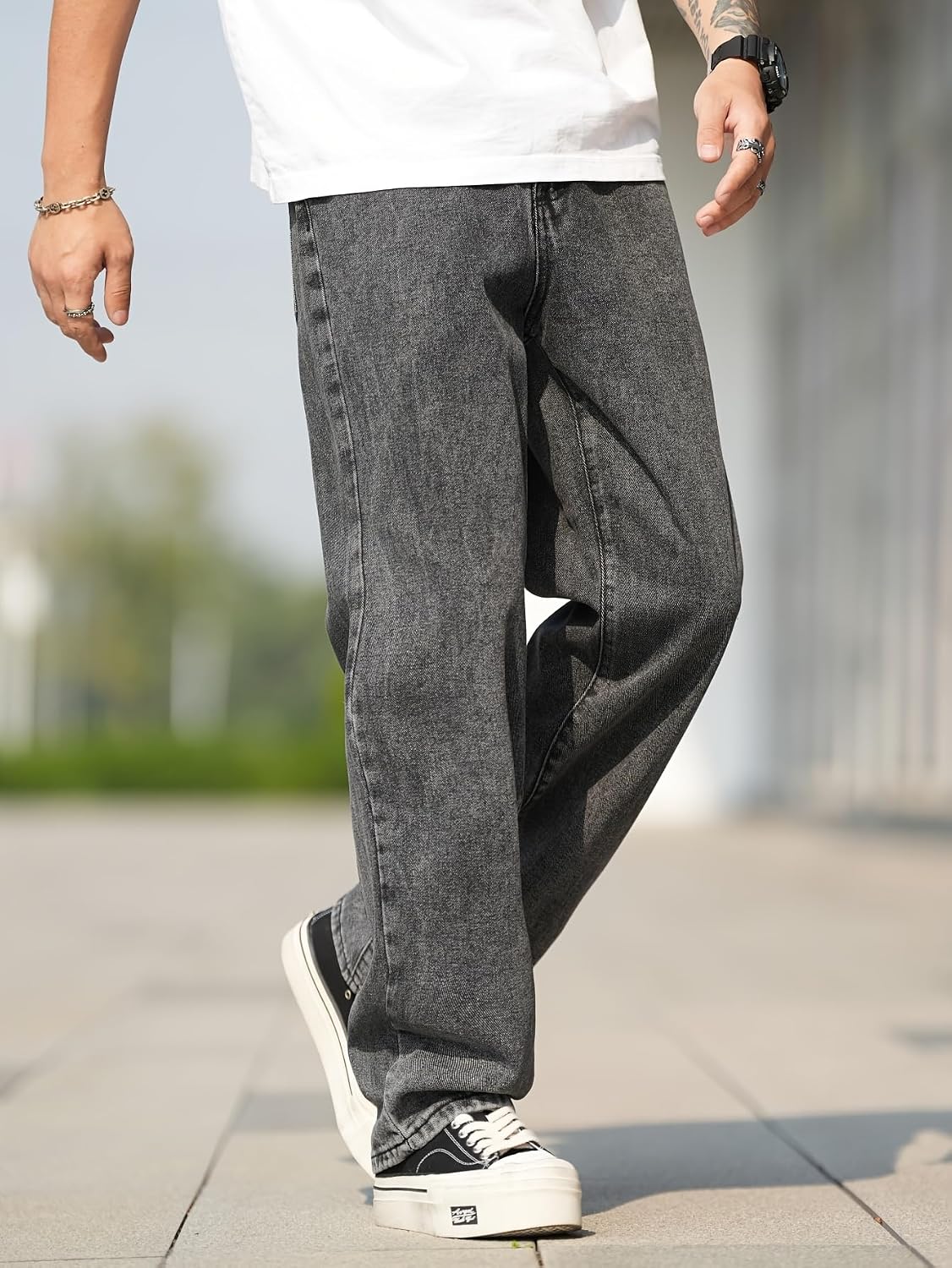 Jeans for Men | Denim Jeans | Relaxed Fit | Baggy Style | Wide Leg | Streetwear | Casual Wear | Everyday Comfort (U-20-21) - Achord Store