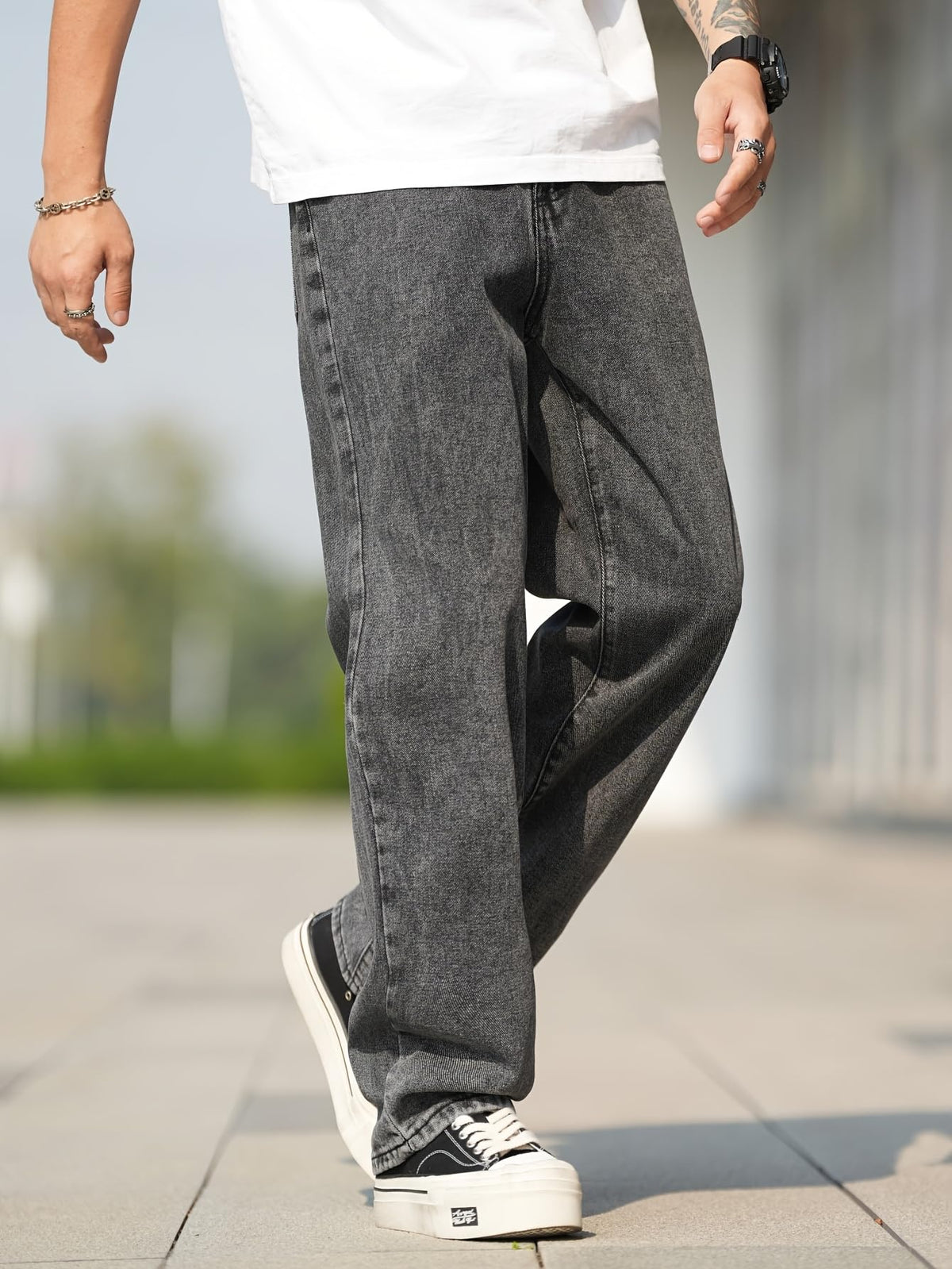 Jeans for Men | Denim Jeans | Relaxed Fit | Baggy Style | Wide Leg | Streetwear | Casual Wear | Everyday Comfort (U-20-21) - Achord Store