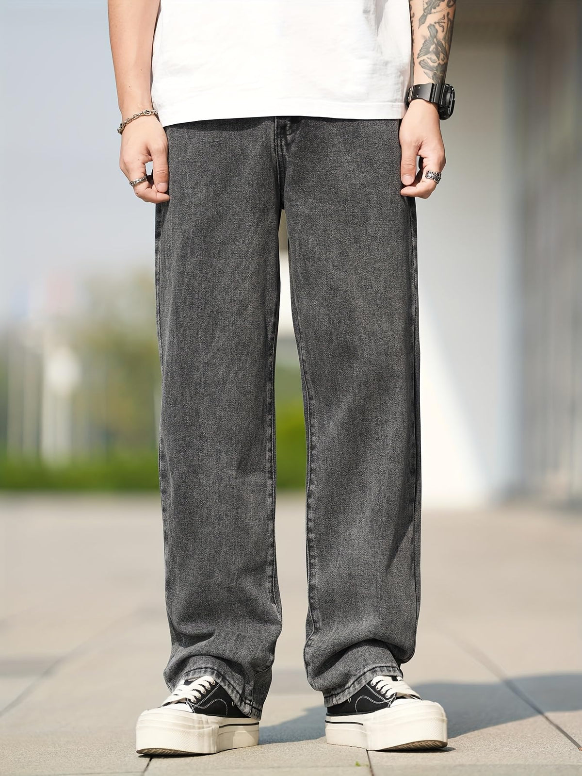 Jeans for Men | Denim Jeans | Relaxed Fit | Baggy Style | Wide Leg | Streetwear | Casual Wear | Everyday Comfort (U-20-21) - Achord Store