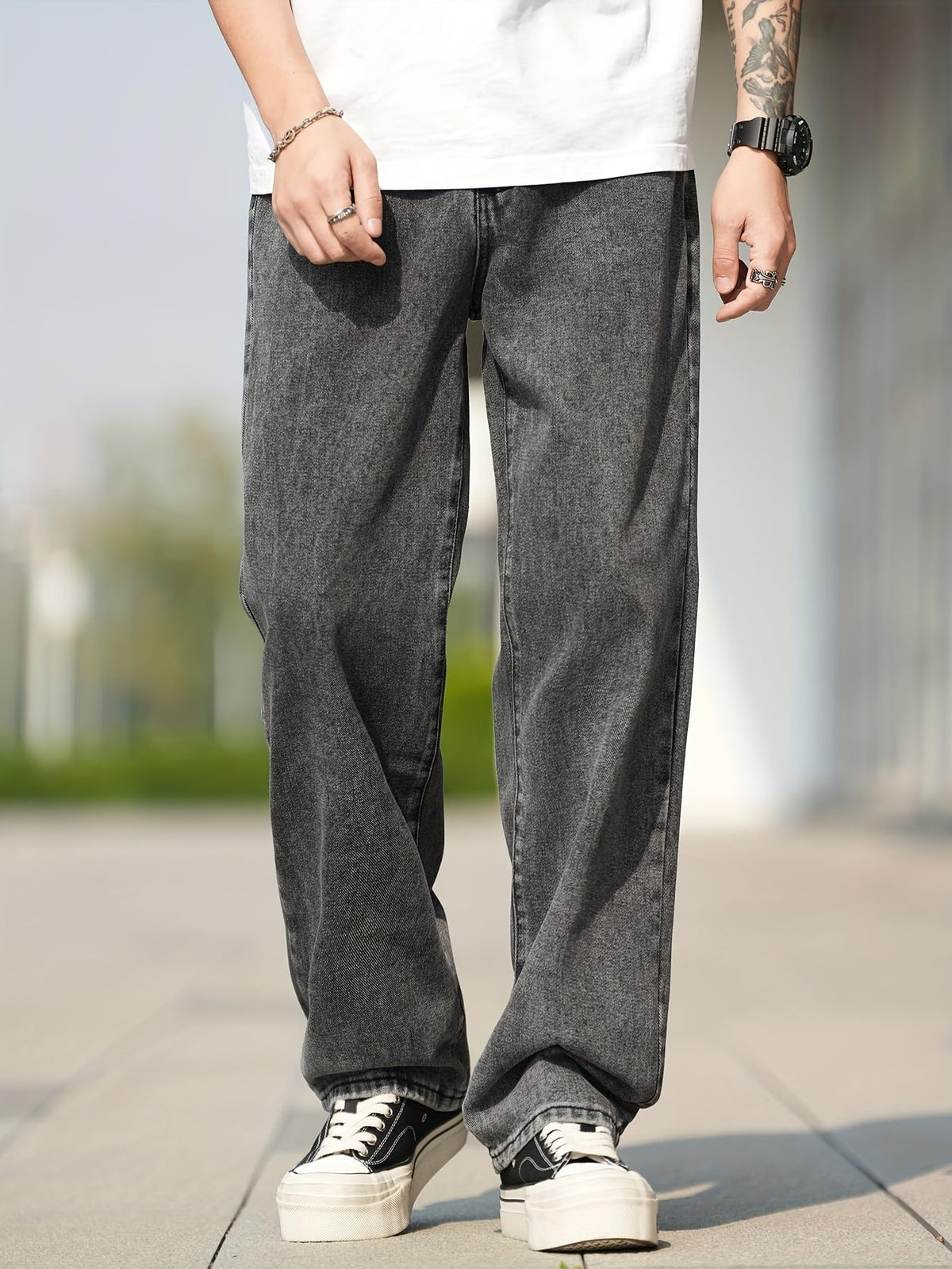 Jeans for Men | Denim Jeans | Relaxed Fit | Baggy Style | Wide Leg | Streetwear | Casual Wear | Everyday Comfort (U-20-21) - Achord Store
