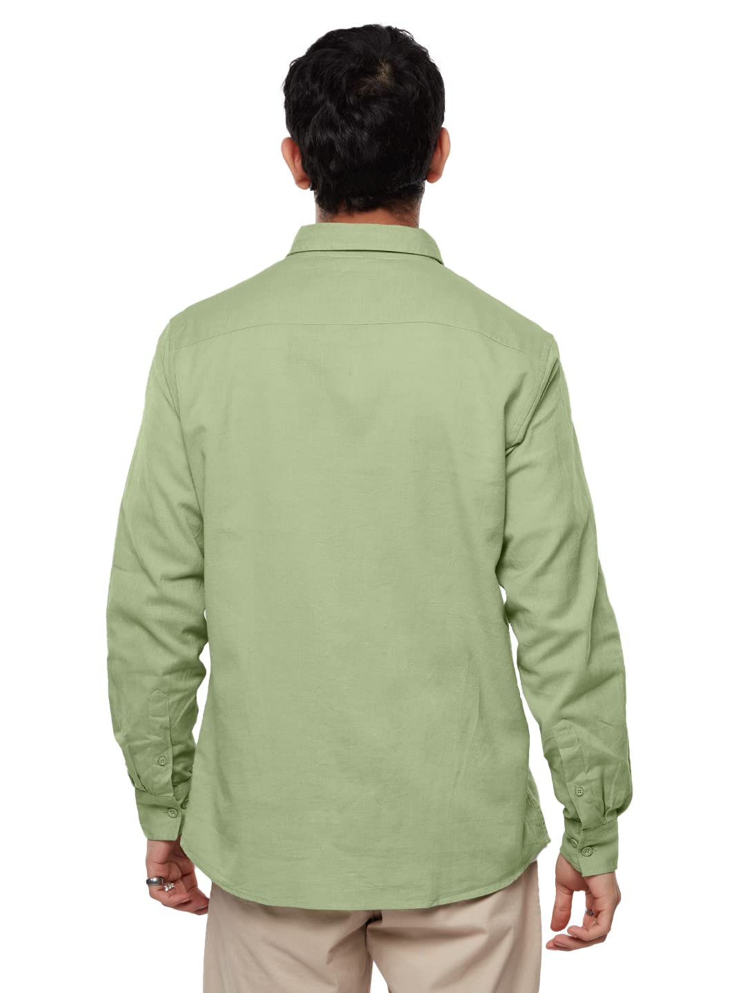 The Souled Store Cotton Linen: Men and Boys Regular Fit Full Sleeve Collared Neck Buttoned Spread Collar Casual Wear Breathable Lightweight Comfortable Easy to Style Office Wear Cotton Linen Shirts