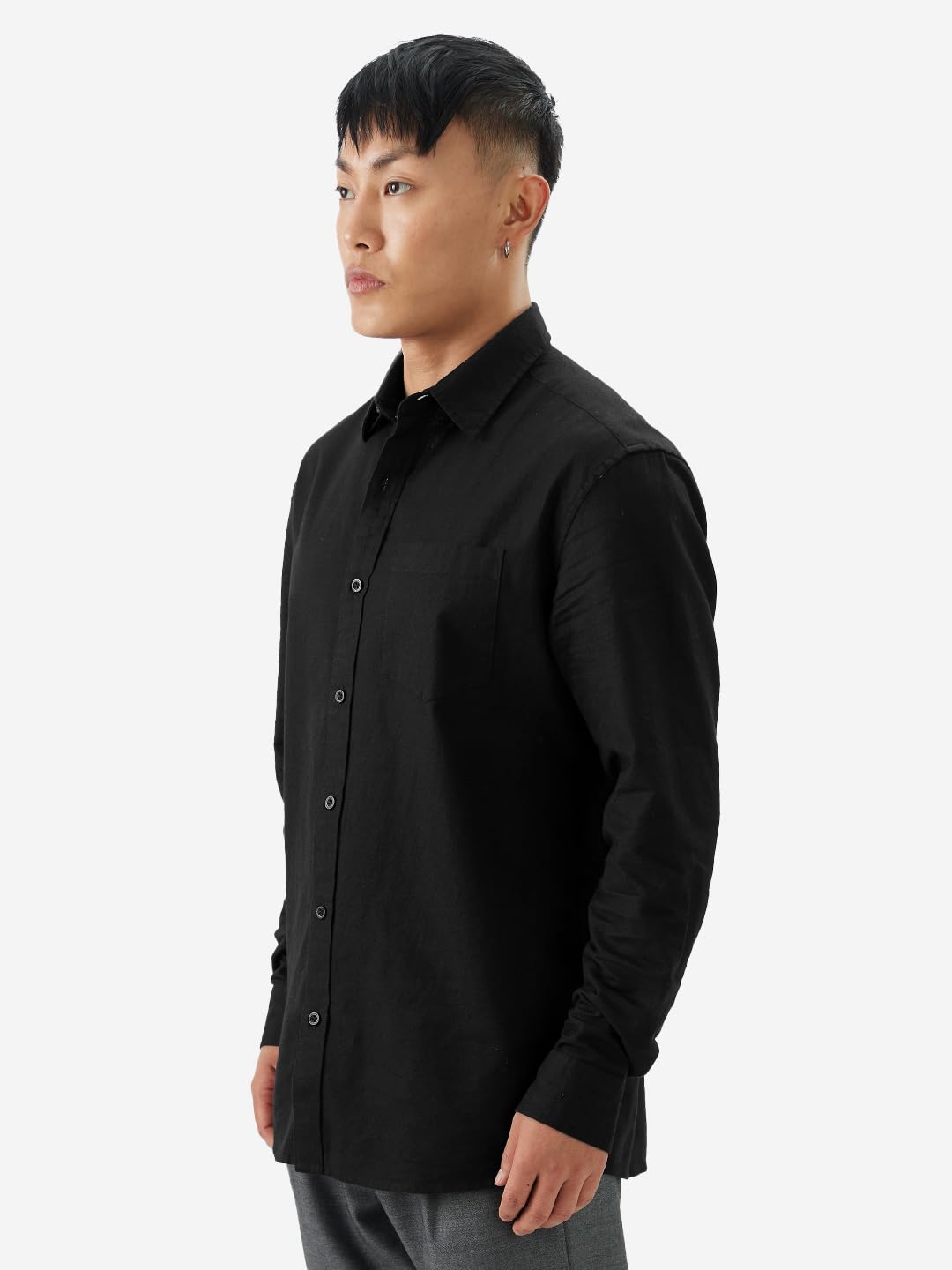 The Souled Store Cotton Linen: Men and Boys Regular Fit Full Sleeve Collared Neck Buttoned Spread Collar Casual Wear Breathable Lightweight Comfortable Easy to Style Office Wear Cotton Linen Shirts