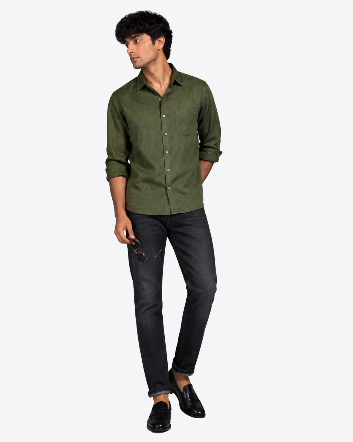Men's Solid Linen Casual Shirt | Regular Fit | Breathable | Full Sleeve - Achord Store