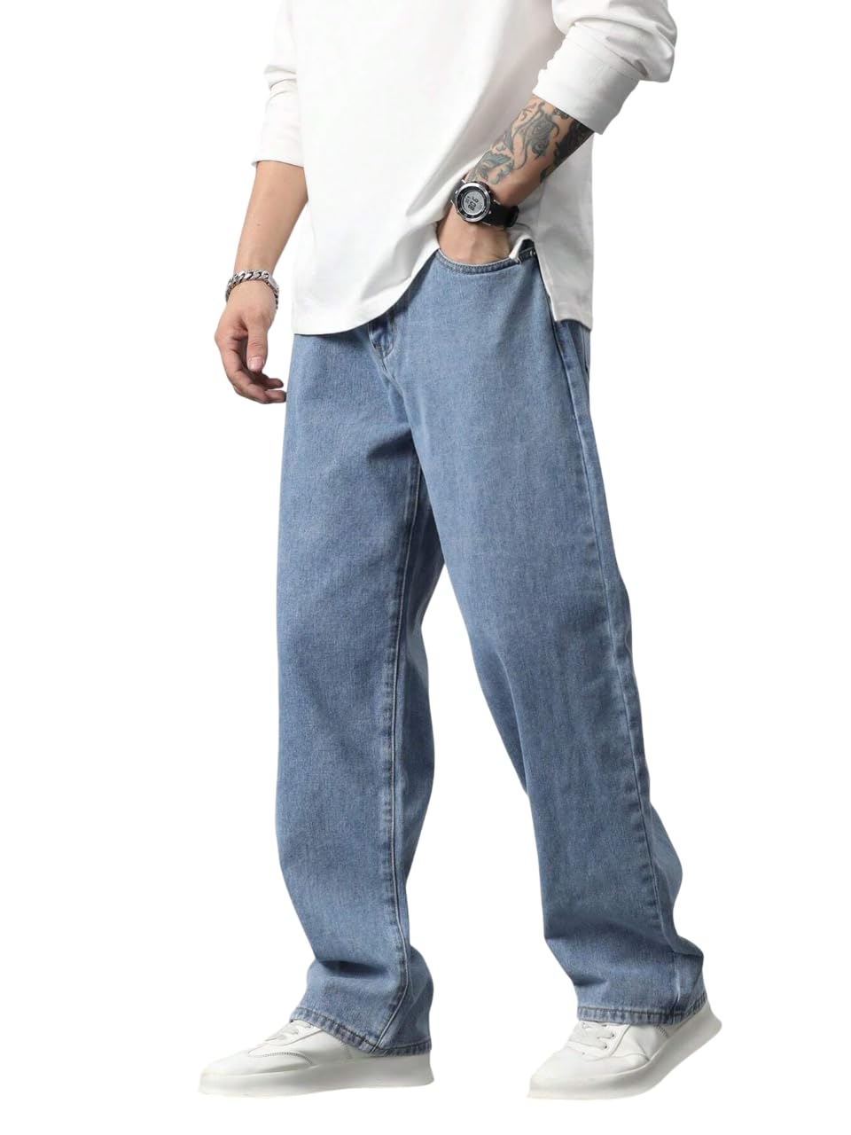Men Relaxed FIT Denim Jeans | Loose Jeans for Men | Mens Baggy Fit Denim Jeans Pant | MDJ-22 - Achord Store