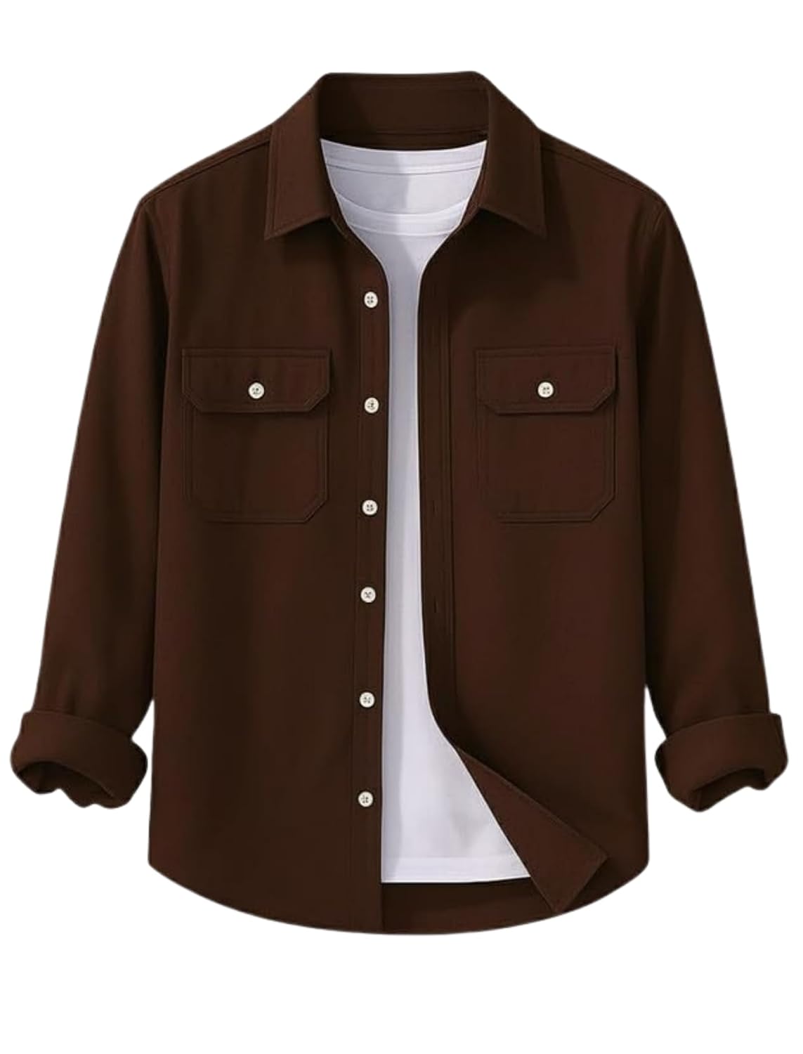 Men’s Stylish Cotton Blend Casual Shirt || Full Sleeve Button-Down Shirt with Dual Flap Pockets || Comfortable Breathable Fabric || Perfect for Casual Office and Outing Wear