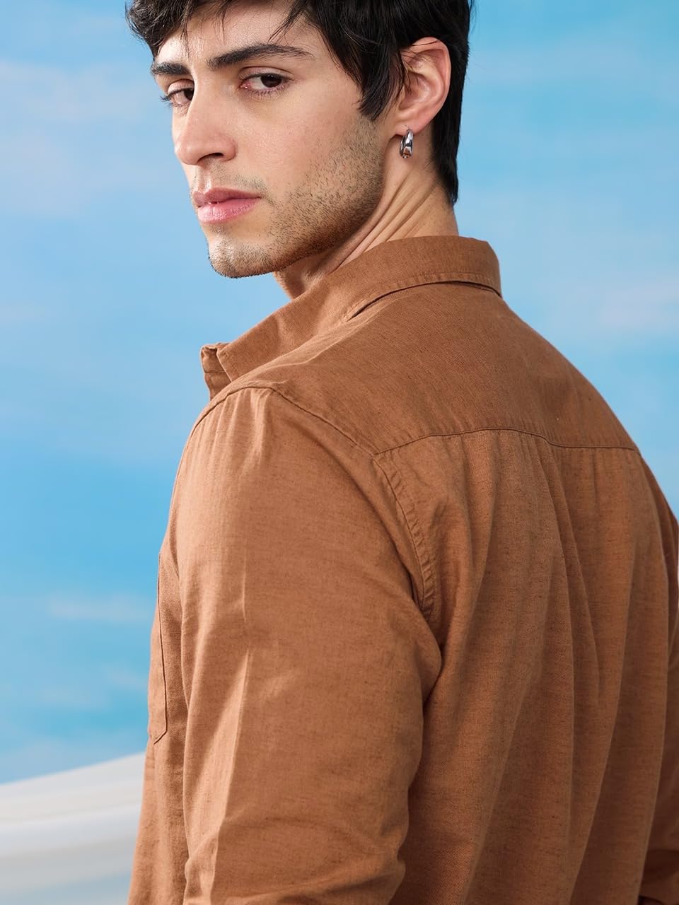 The Souled Store Cotton Linen: Men and Boys Regular Fit Full Sleeve Collared Neck Buttoned Spread Collar Casual Wear Breathable Lightweight Comfortable Easy to Style Office Wear Cotton Linen Shirts