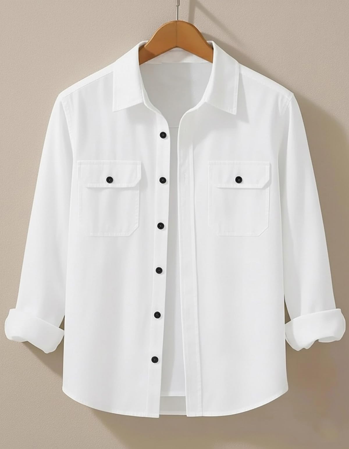 Men’s Stylish Cotton Blend Casual Shirt | Full Sleeve Button-Down Shirt with Dual Flap Pockets | Comfortable Breathable Fabric | Perfect for Casual Office and Outing Wear - Achord Store