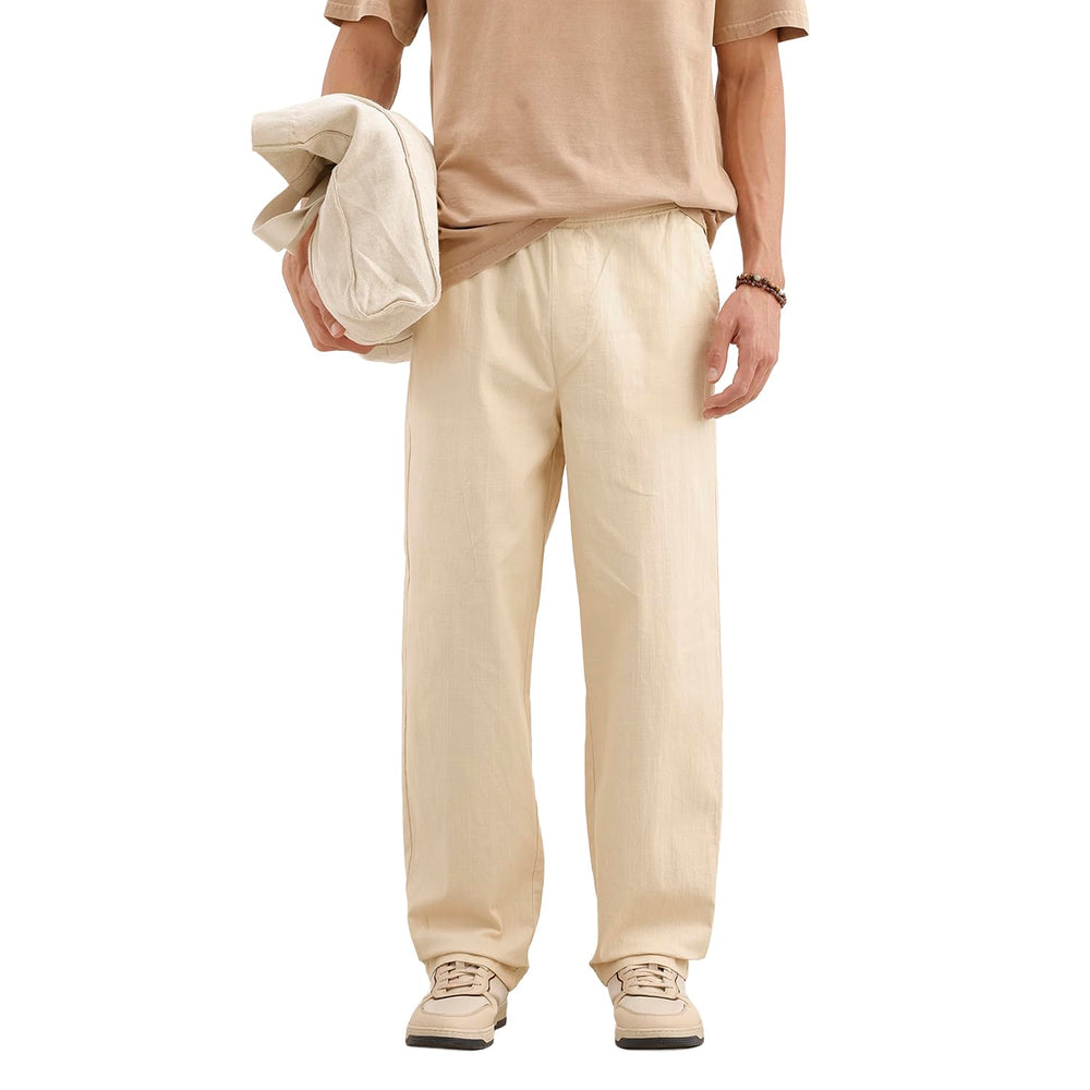 Men's Stretch Cotton Trousers | Solid | Loose Fit - Achord Store