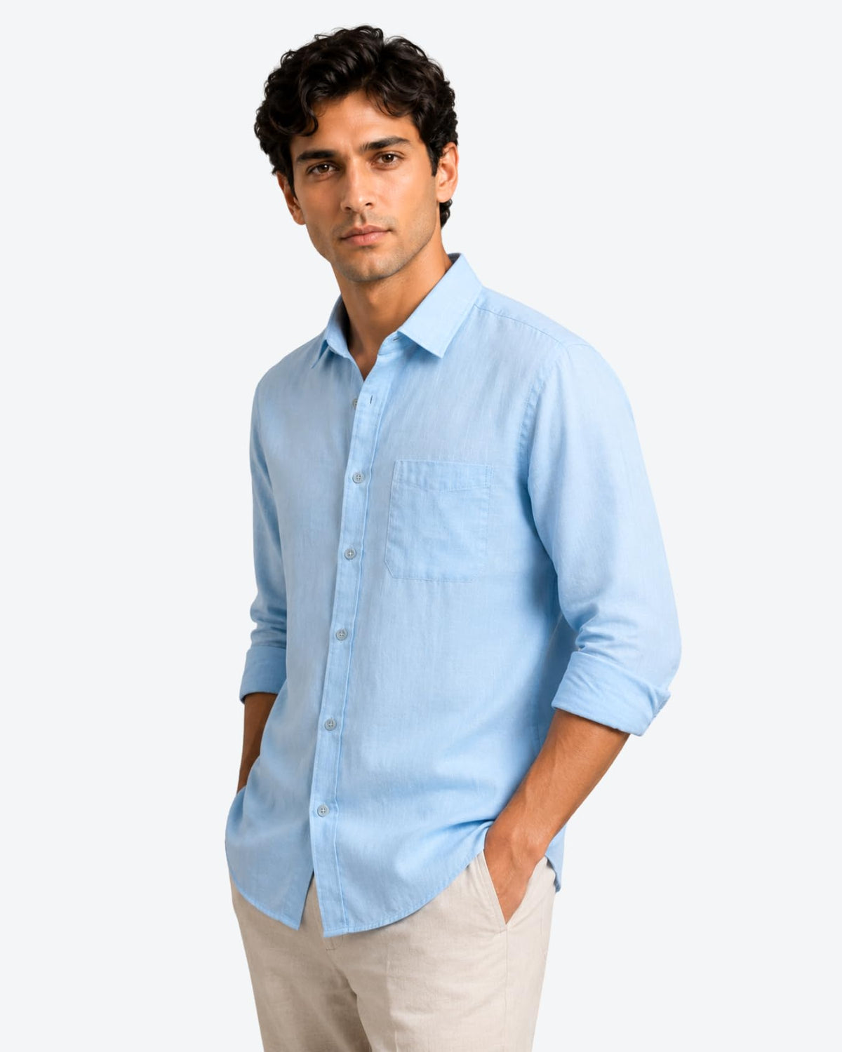 Men's Solid Linen Casual Shirt | Regular Fit | Breathable | Full Sleeve - Achord Store