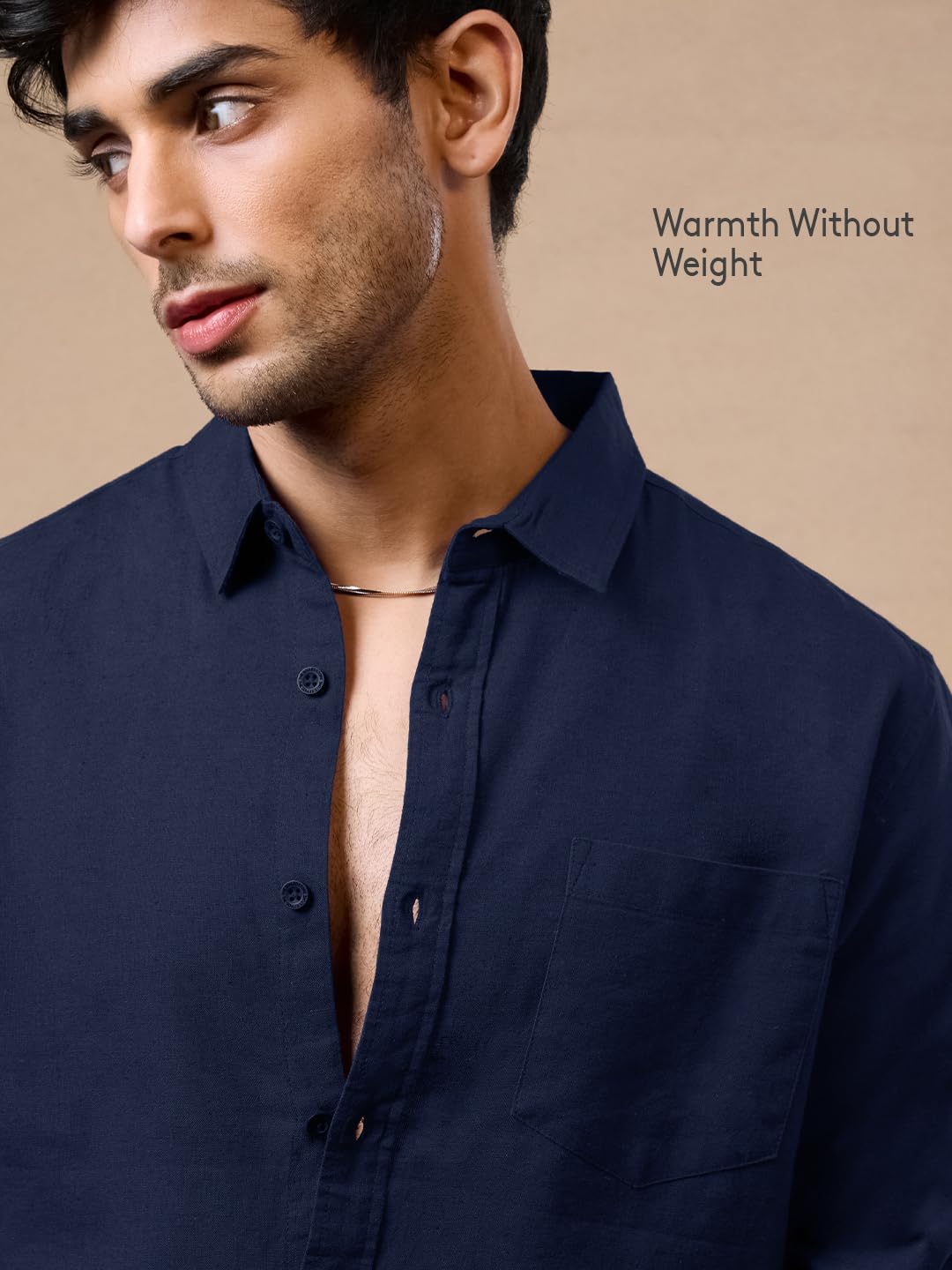 The Souled Store Cotton Linen: Men and Boys Regular Fit Full Sleeve Collared Neck Buttoned Spread Collar Casual Wear Breathable Lightweight Comfortable Easy to Style Office Wear Cotton Linen Shirts