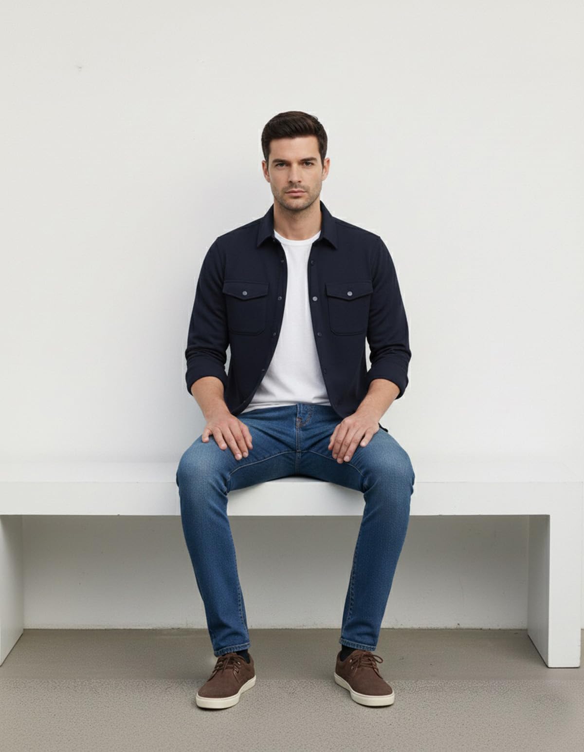 Men’s Stylish Cotton Blend Casual Shirt | Full Sleeve Button-Down Shirt with Dual Flap Pockets | Comfortable Breathable Fabric | Perfect for Casual Office and Outing Wear - Achord Store