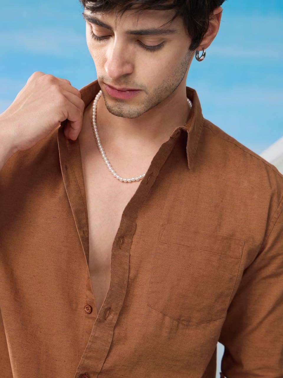 The Souled Store Cotton Linen: Men and Boys Regular Fit Full Sleeve Collared Neck Buttoned Spread Collar Casual Wear Breathable Lightweight Comfortable Easy to Style Office Wear Cotton Linen Shirts
