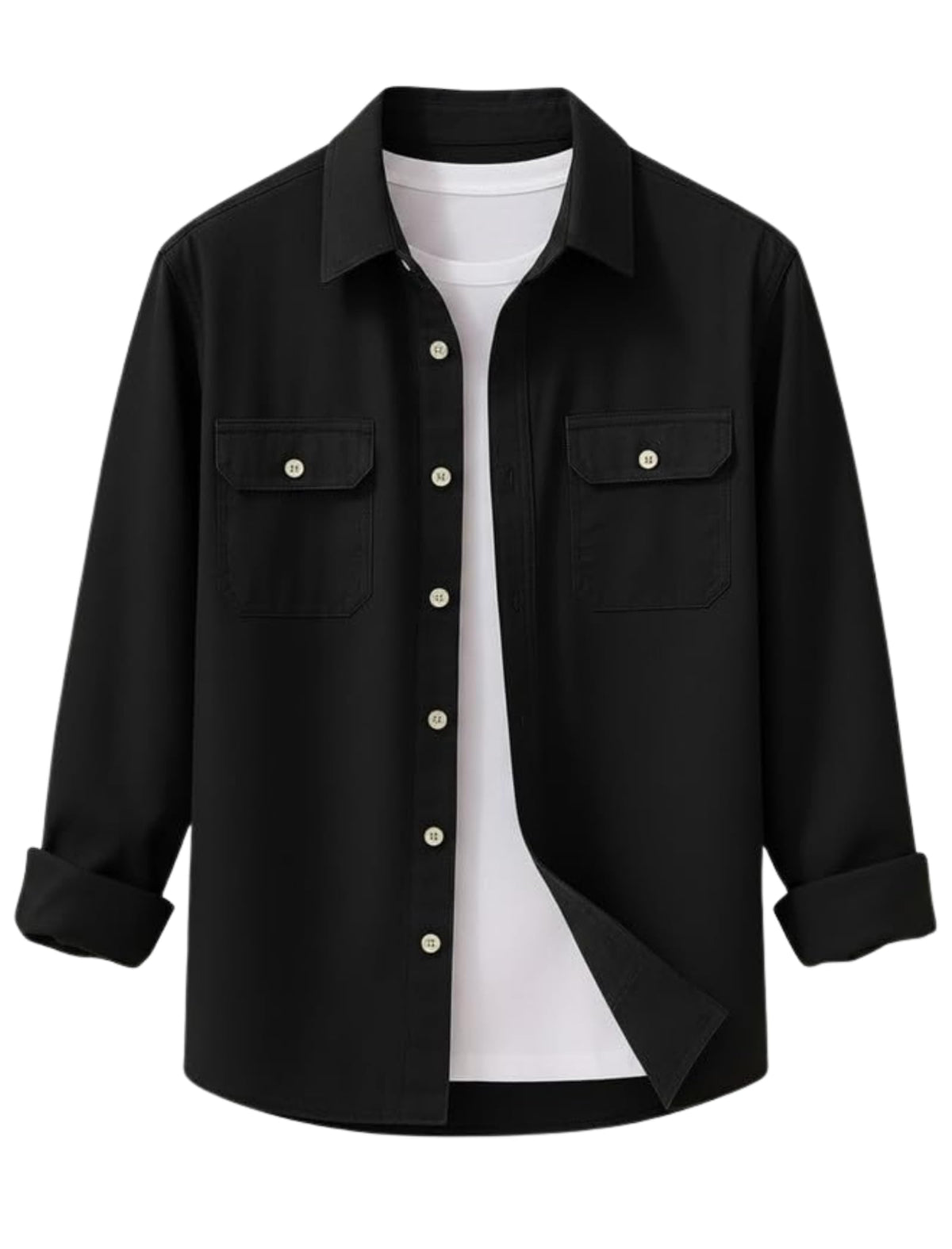 Men’s Stylish Cotton Blend Casual Shirt | Full Sleeve Button-Down Shirt with Dual Flap Pockets | Comfortable Breathable Fabric | Perfect for Casual Office and Outing Wear - Achord Store