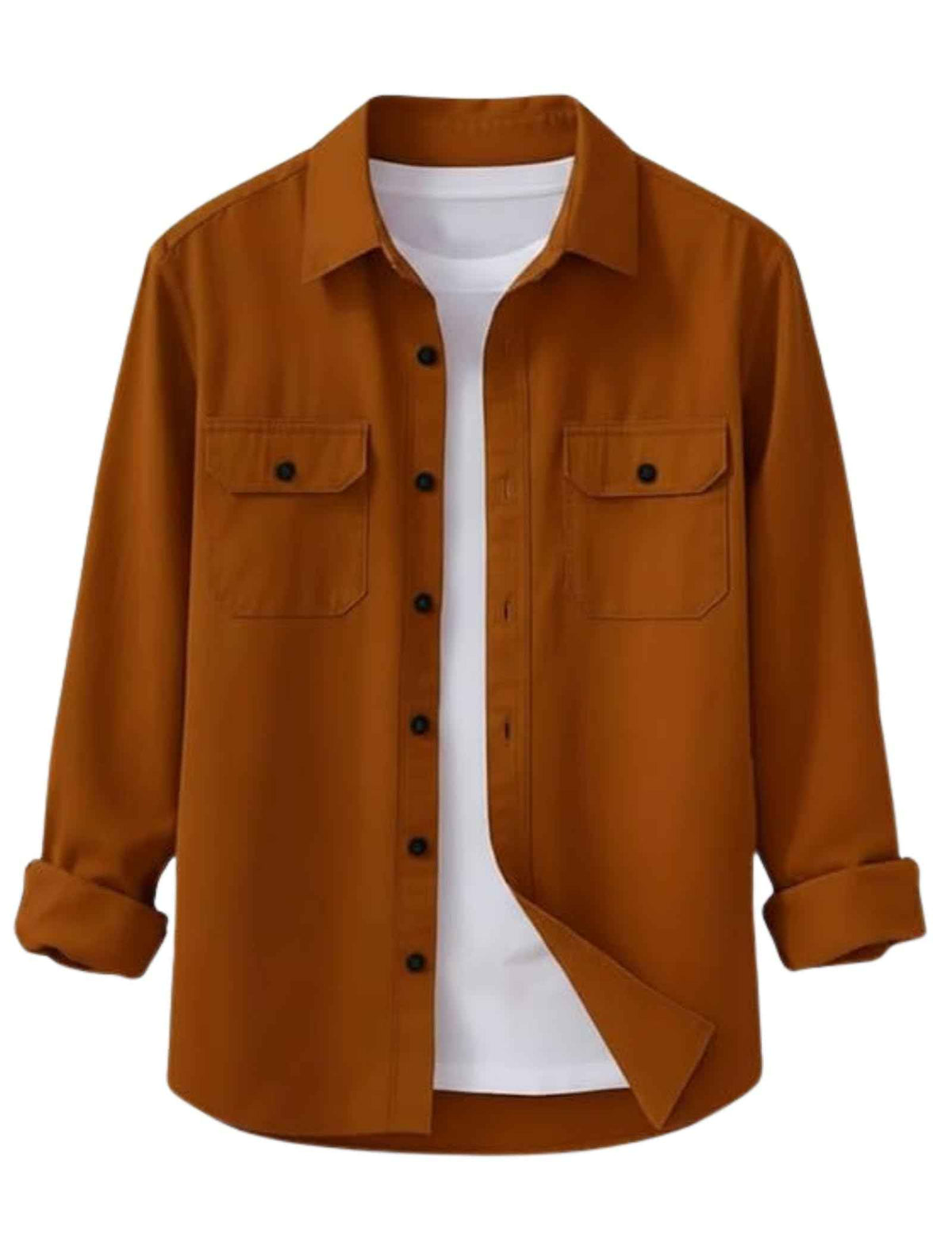 Men’s Stylish Cotton Blend Casual Shirt | Full Sleeve Button-Down Shirt with Dual Flap Pockets | Comfortable Breathable Fabric | Perfect for Casual Office and Outing Wear - Achord Store