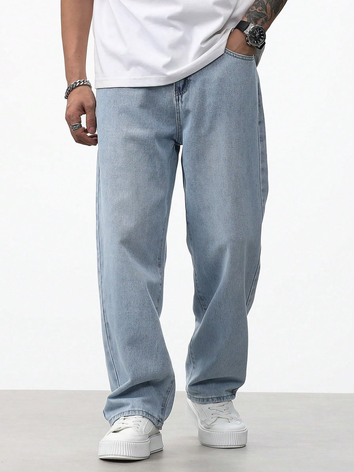 Jeans for Men | Denim Jeans | Relaxed Fit | Baggy Style | Wide Leg | Streetwear | Casual Wear | Everyday Comfort (U-20-21) - Achord Store