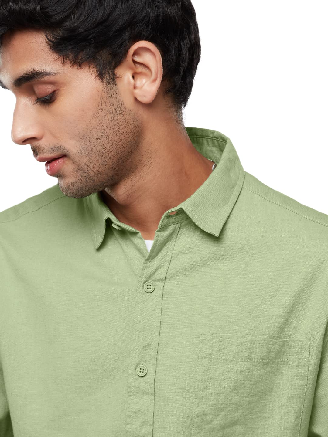 The Souled Store Cotton Linen: Men and Boys Regular Fit Full Sleeve Collared Neck Buttoned Spread Collar Casual Wear Breathable Lightweight Comfortable Easy to Style Office Wear Cotton Linen Shirts