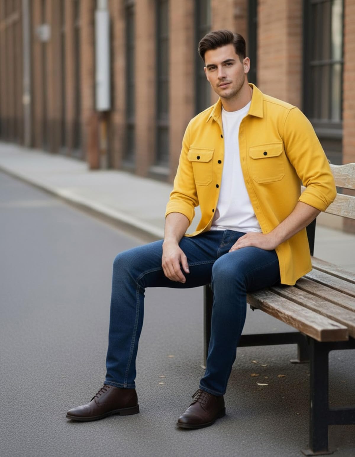 Men’s Stylish Cotton Blend Casual Shirt | Full Sleeve Button-Down Shirt with Dual Flap Pockets | Comfortable Breathable Fabric | Perfect for Casual Office and Outing Wear - Achord Store