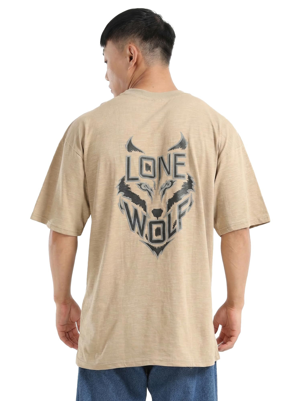 Mens Premium Branded Oversized Acid Wash T Shirt for Men 240 GSM Acid Wash Down Shoulder Graphic Printed Round Neck Oversize Fit Casual - Achord Store
