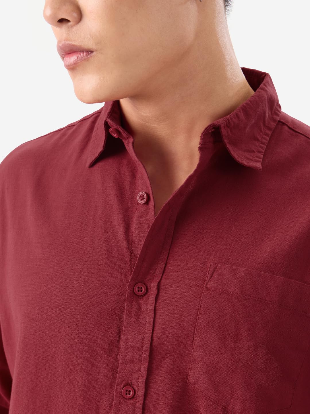 The Souled Store Cotton Linen: Men and Boys Regular Fit Full Sleeve Collared Neck Buttoned Spread Collar Casual Wear Breathable Lightweight Comfortable Easy to Style Office Wear Cotton Linen Shirts