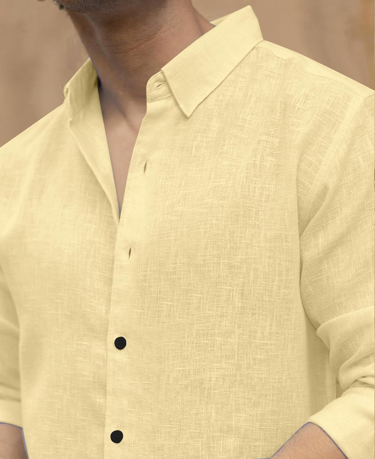 Men's Shirt Regular Fit Solid Pattern Linen Cotton with Long Sleeve Collared Neck Standard Length and Button Down Closure Type | Mens Casual Shirts | Man's Formal Shirts - Achord Store