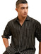Highlander Men's Striped Relaxed Fit HLSH016124 Achord Store