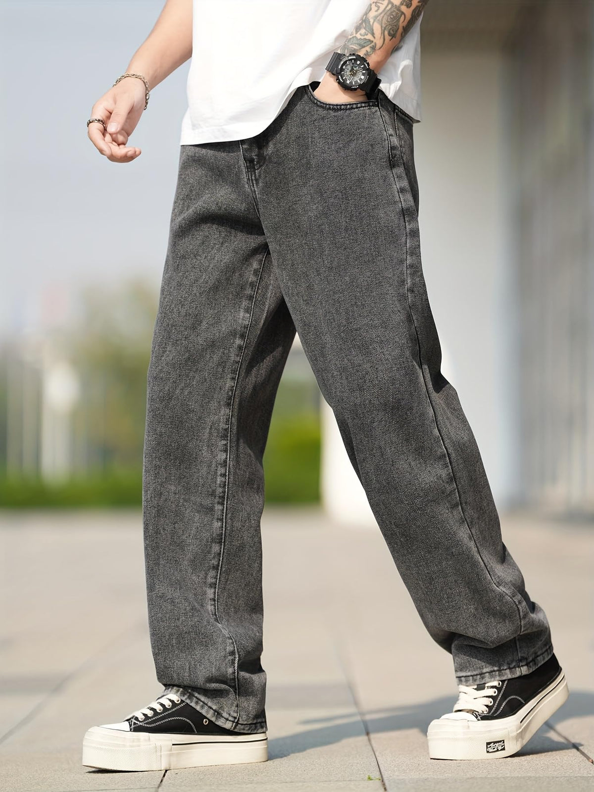 Jeans for Men | Denim Jeans | Relaxed Fit | Baggy Style | Wide Leg | Streetwear | Casual Wear | Everyday Comfort (U-20-21) - Achord Store
