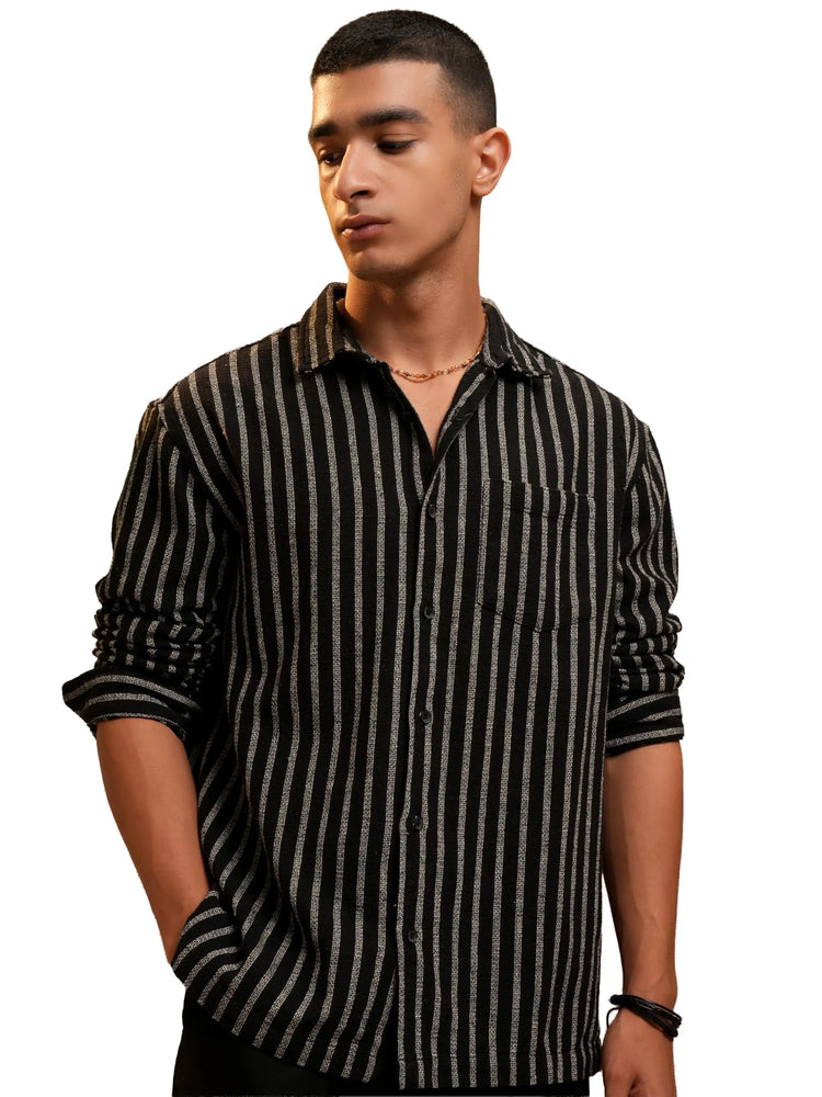 Highlander Men's Striped Relaxed Fit HLSH016124 Achord Store