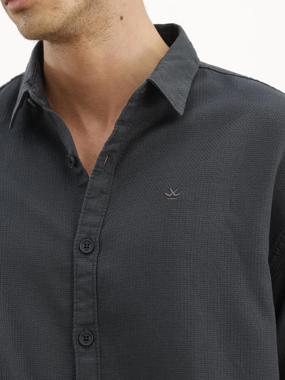 WROGN Men's Cotton Blend Oversized Shirt | Textured Fabric | Oversized Fit