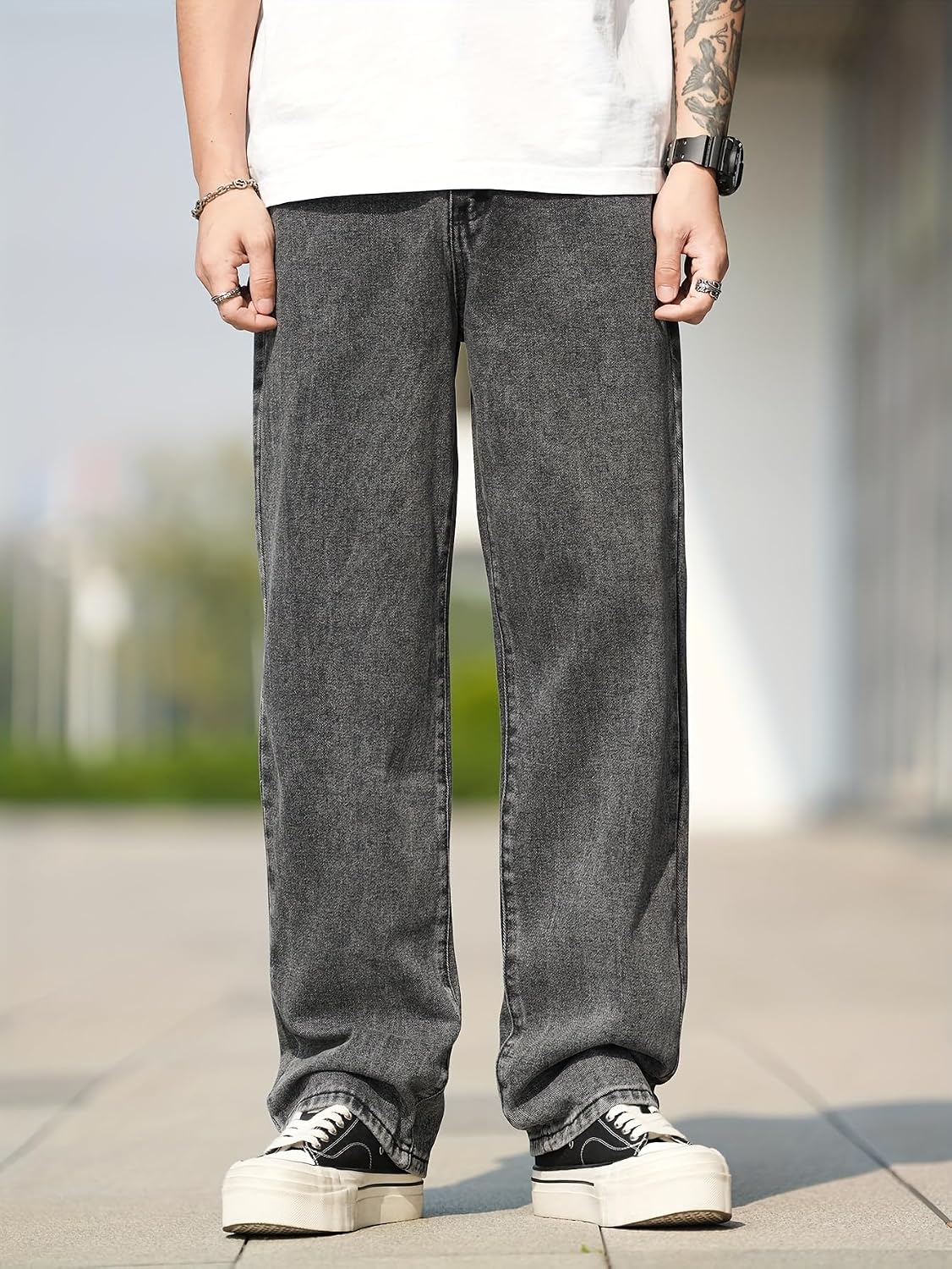 Jeans for Men | Denim Jeans | Relaxed Fit | Baggy Style | Wide Leg | Streetwear | Casual Wear | Everyday Comfort (U-20-21) - Achord Store